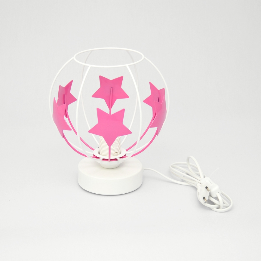 Kindertafel lamp STARS 1xE27/15W/230V roze/wit