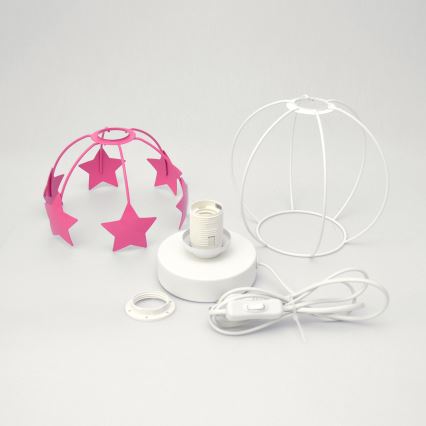 Kindertafel lamp STARS 1xE27/15W/230V roze/wit