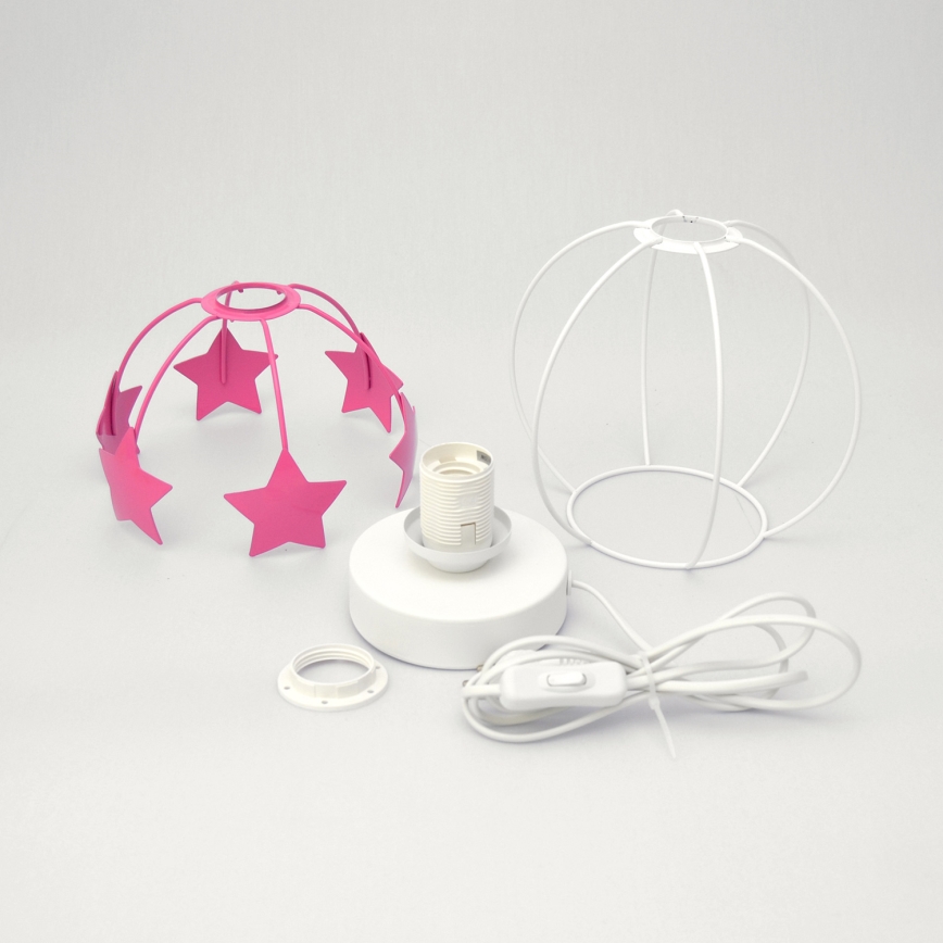 Kindertafel lamp STARS 1xE27/15W/230V roze/wit