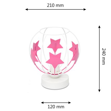 Kindertafel lamp STARS 1xE27/15W/230V roze/wit
