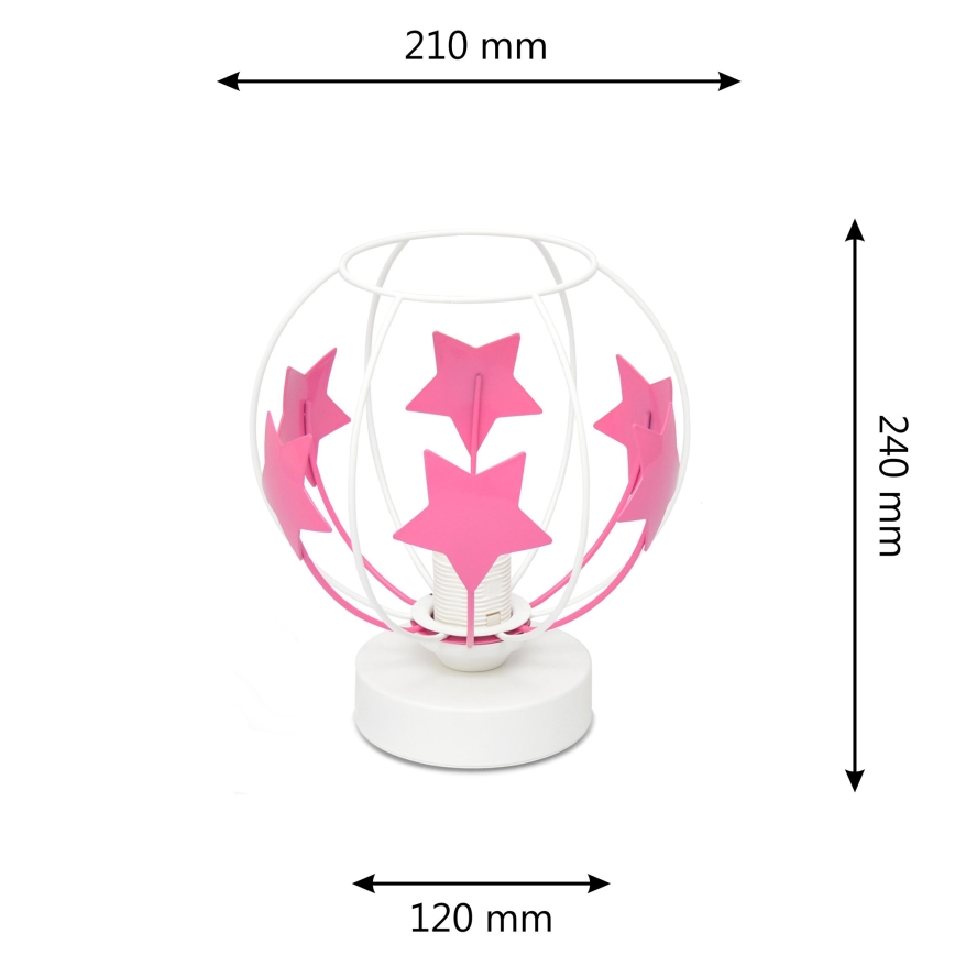 Kindertafel lamp STARS 1xE27/15W/230V roze/wit