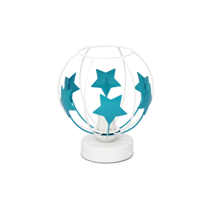 Kindertafel lamp STARS 1xE27/15W/230V turquoise/wit