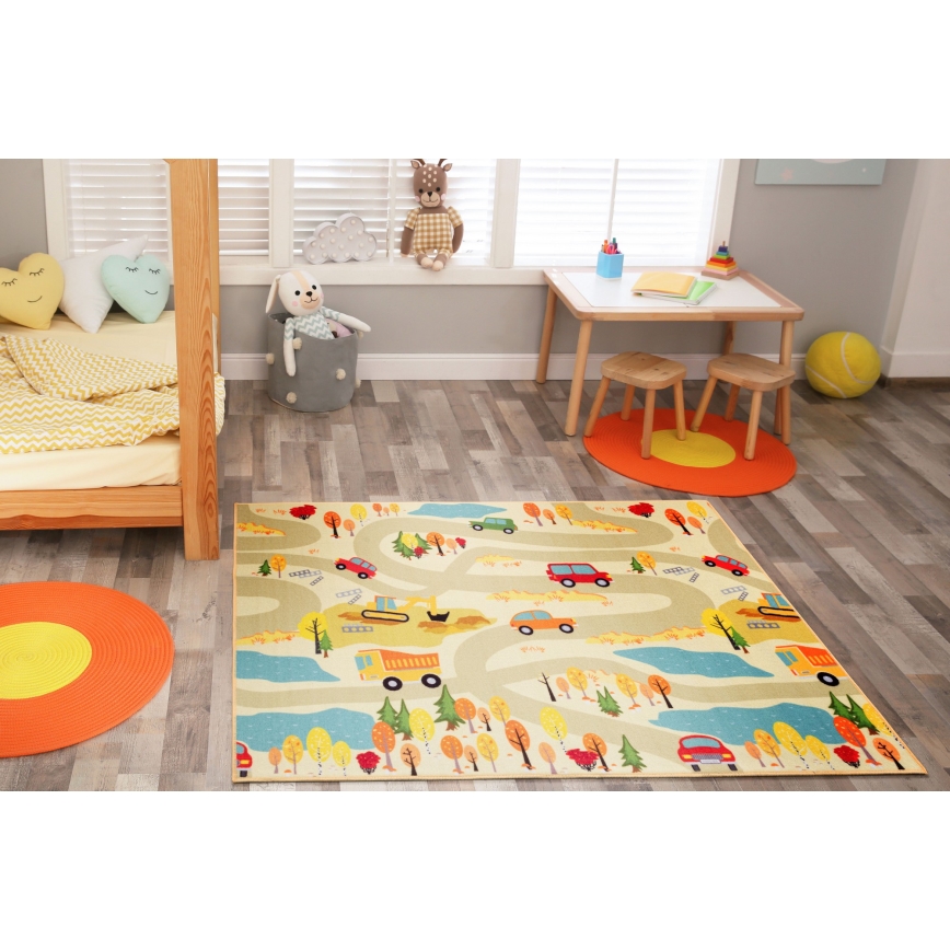 Kindervloerkleed STELLA STREETS 120x170 cm beige/stad