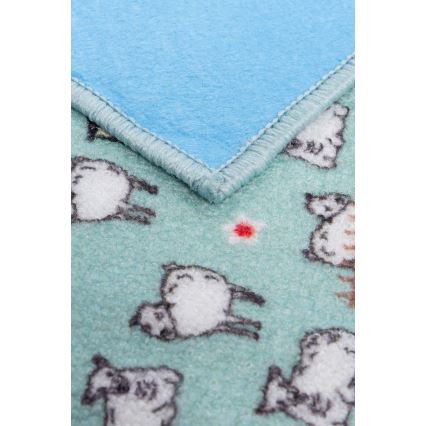Kindervloerkleed STELLA STREETS 120x170 cm turkoois/stad