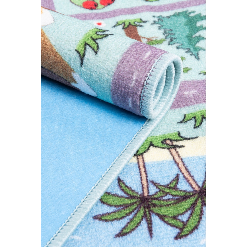 Kindervloerkleed STELLA STREETS 120x170 cm turkoois/stad