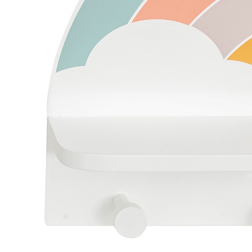 Kinderwandplank met hangers regenboog/kleurrijk