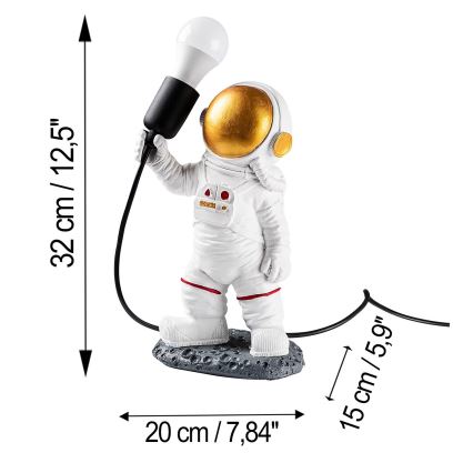 Kindlamp ASTRONAUT 1xE27/40W/230V koper/wit