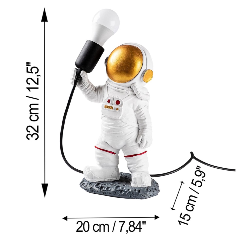 Kindlamp ASTRONAUT 1xE27/40W/230V koper/wit