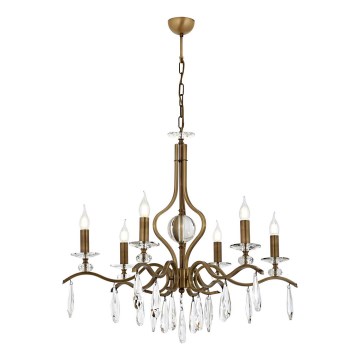 Klassieke Hanglamp 6xE14/40W/230V Brons