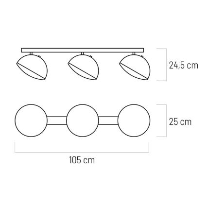 LED CROWD 3xLED/20W/230V zwart