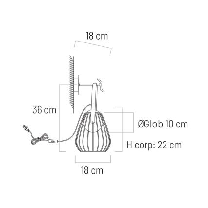 Wandlamp MEMORY 1xG9/4W/230V wit/bruin