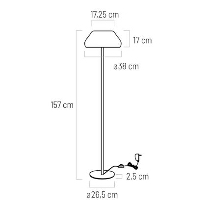 Staande Lamp PADDY LED/18W/230V wit