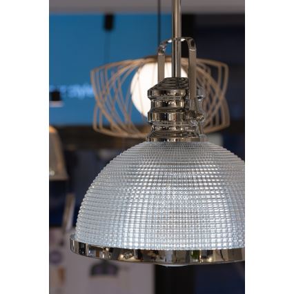 Hanglamp aan een paal THOR 1xE27/11W/230V glanzend chroom