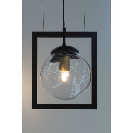 Hanglamp aan een koord REY 1xE27/7W/230V zwart