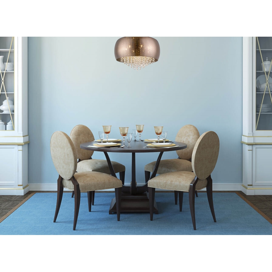 Kristallen plafondlamp MINERVA 5xG9/3W/230V koperkleurig