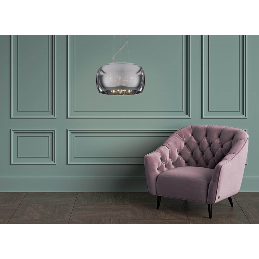 Hanglamp aan kabel ORCHIDEE 5xG9/3W/230V glanzend chroom