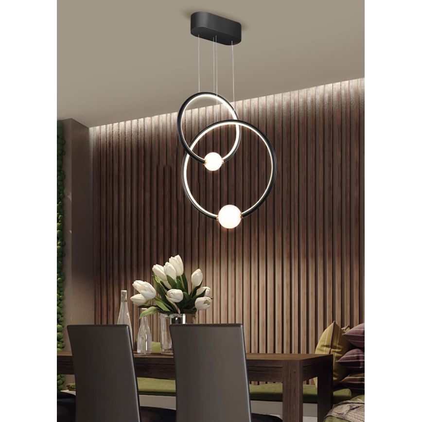 Dimbare Hanglamp aan een koord LIV LED/50W/230V zwart + AB