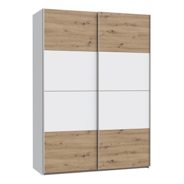 Kledingkast KARO 150x210 cm wit/artisan eik