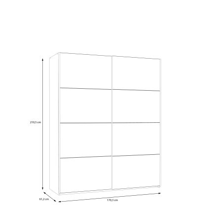 Kledingkast KARO 170x210 cm grijs/groen