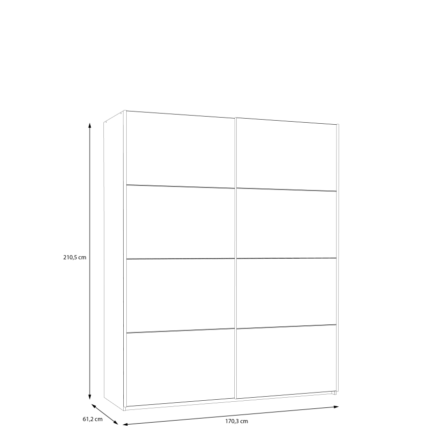 Kledingkast KARO 170x210 cm grijs/groen