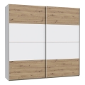 Kledingkast KARO 220x210 cm wit/artisan eiken