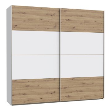Kledingkast KARO 220x210 cm wit/artisan eiken