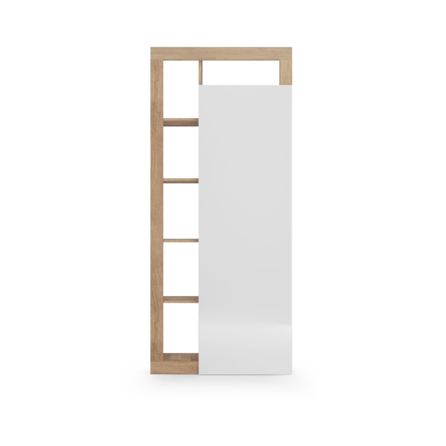 Kledingkast LENOR 91x209 cm wit/bruin