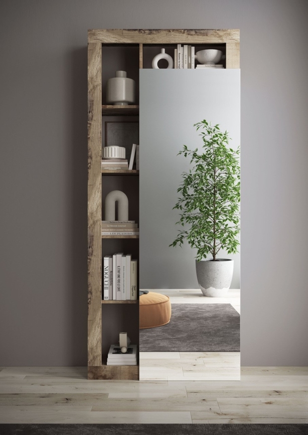 Kledingkast LENOR 91x209 cm wit/bruin