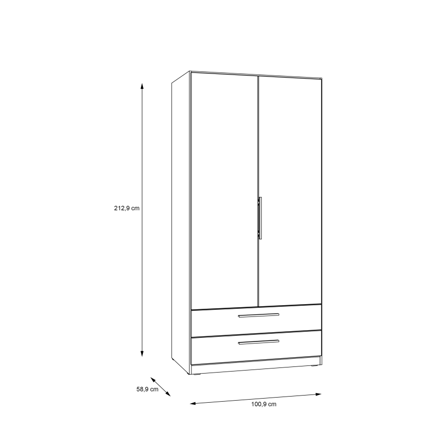Kledingkast MARO 100x213 cm eiken artisan