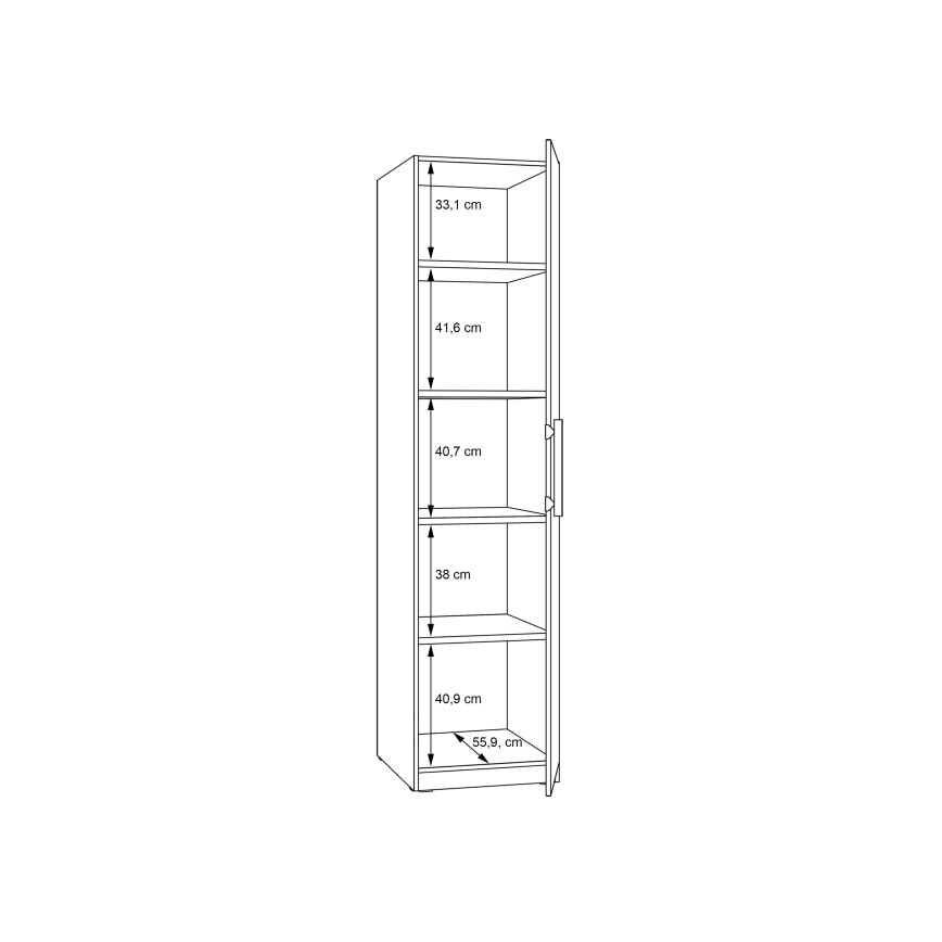 Kledingkast MARO 51x213 cm artisan eiken