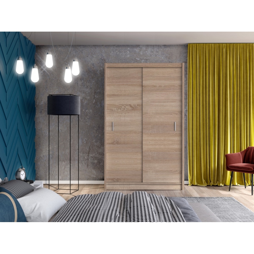 Kledingkast met schuifdeuren SAPHIRA 150x215 cm Sonoma eik