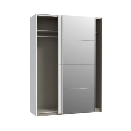 Kledingkast met spiegel KARO 150x210 cm wit
