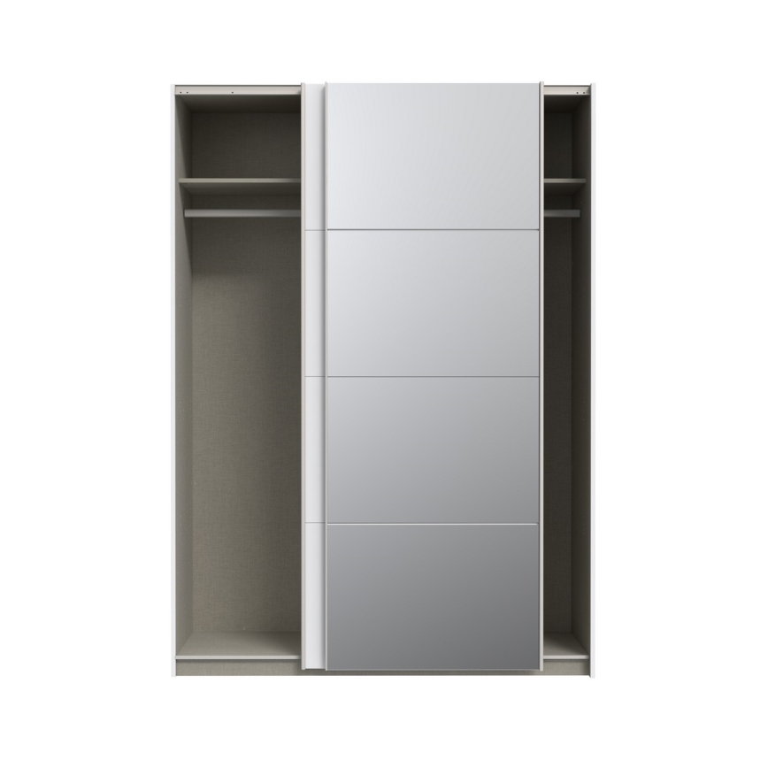 Kledingkast met spiegel KARO 150x210 cm wit
