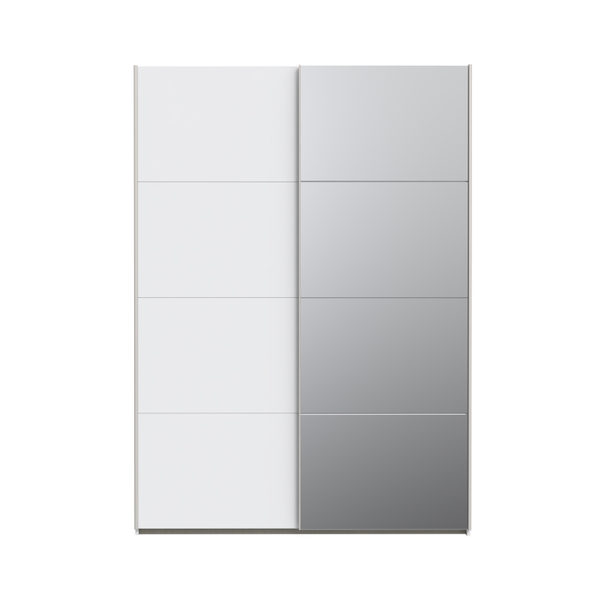 Kledingkast met spiegel KARO 150x210 cm wit