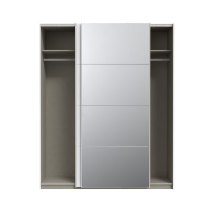 Kledingkast met spiegel KARO 170x210 cm wit