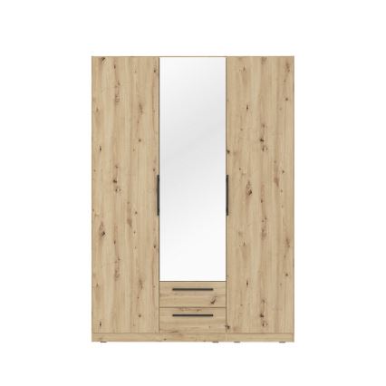 Kledingkast met spiegel MARO 150x213 cm artisan eiken