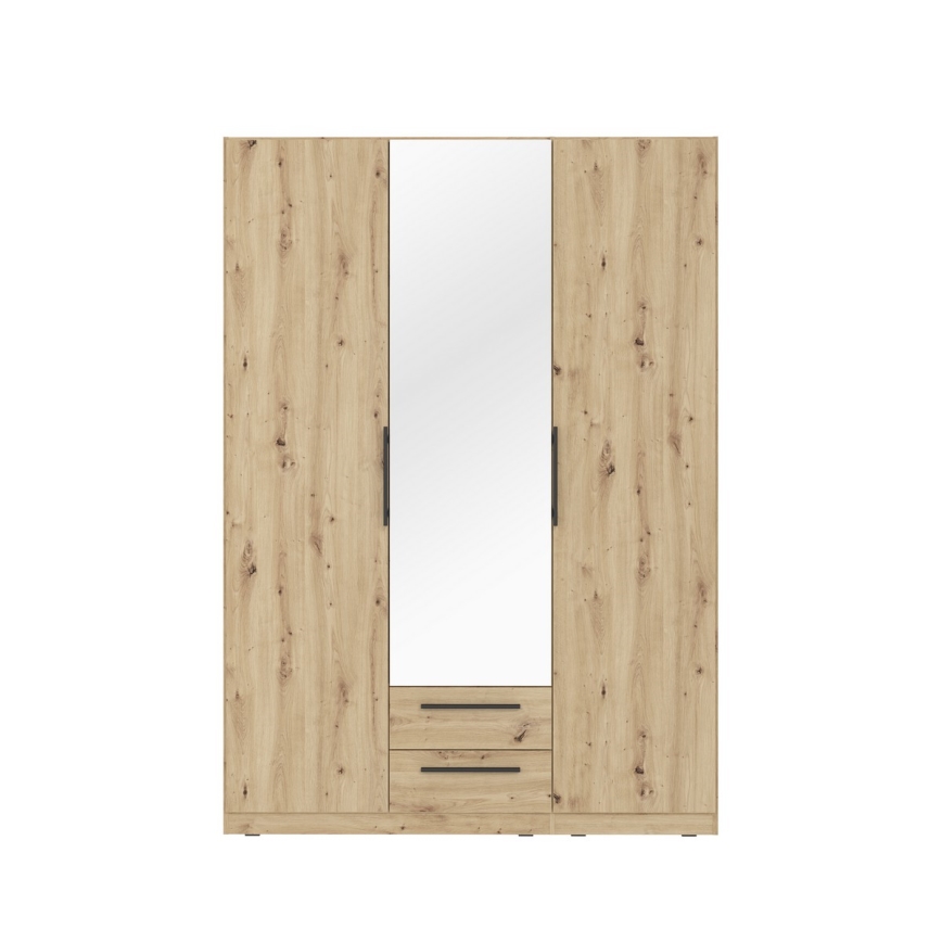 Kledingkast met spiegel MARO 150x213 cm artisan eiken