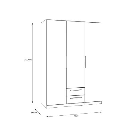 Kledingkast met spiegel MARO 150x213 cm artisan eiken