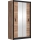Kledingkast met spiegel MIRO 120x215 cm eiken craft/zwart