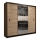 Kledingkast met spiegel MIRO 250x215 cm eiken craft/zwart