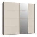 Kledingkast met spiegel ODEN 220x210 cm beige