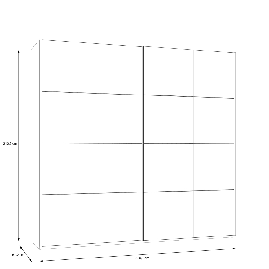 Kledingkast met spiegel ODEN 220x210 cm beige