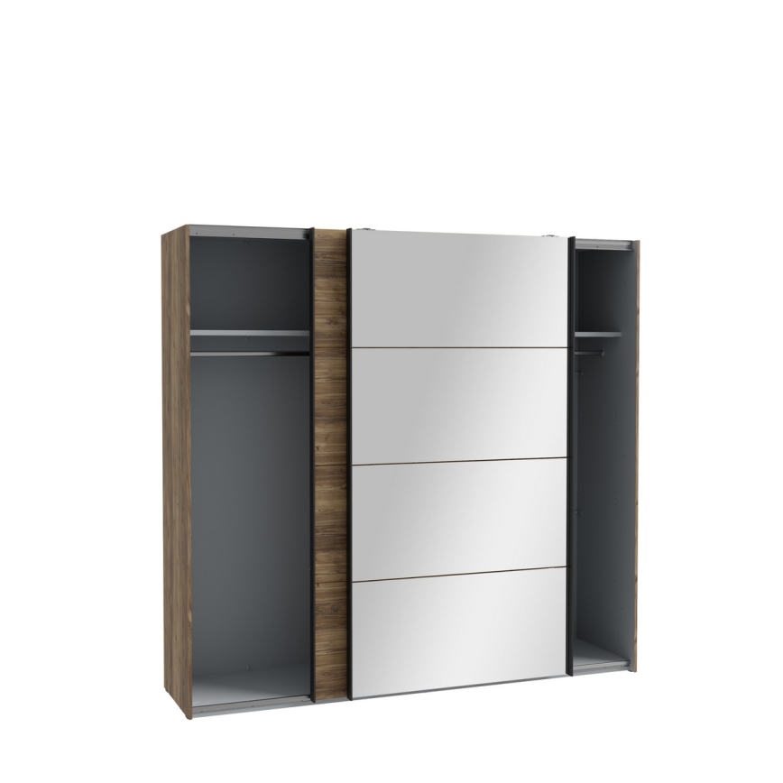 Kledingkast met spiegel OREN 220x210 cm artisan eik