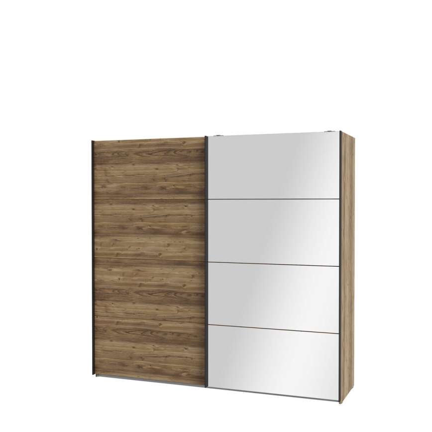 Kledingkast met spiegel OREN 220x210 cm artisan eik