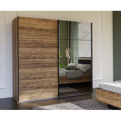 Kledingkast met spiegel OREN 220x210 cm artisan eiken