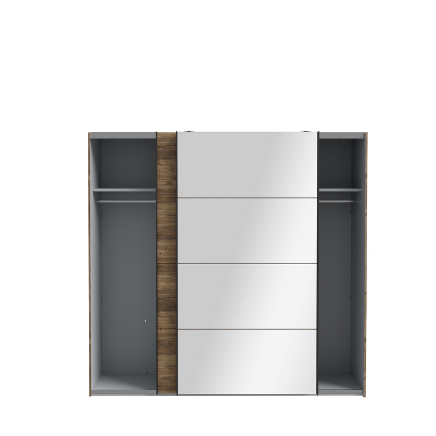 Kledingkast met spiegel OREN 220x210 cm artisan eiken