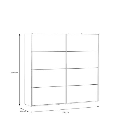 Kledingkast met spiegel OREN 220x210 cm artisan eiken