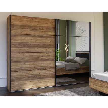 Kledingkast met spiegel OREN 270x210 cm artisan eik