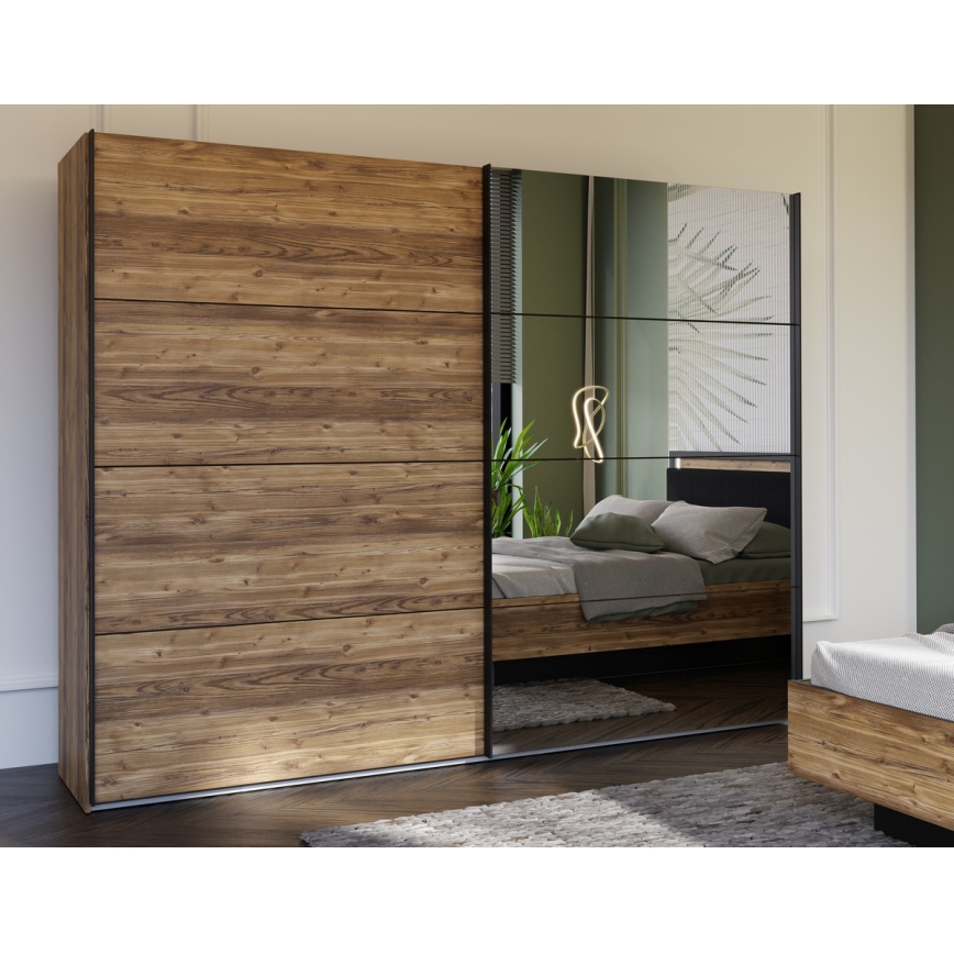 Kledingkast met spiegel OREN 270x210 cm artisan eik