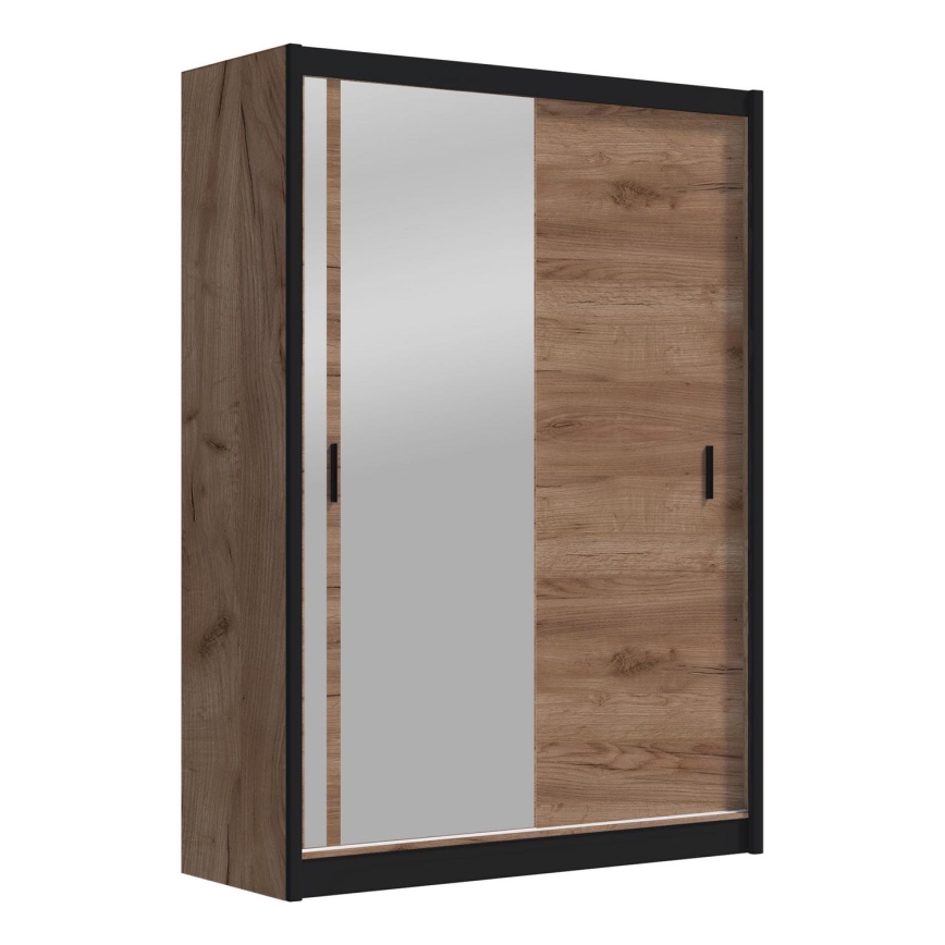 Kledingkast met spiegel SABRINA 150x215 cm eiken craft